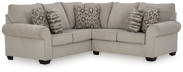 Whether your vision is traditional or cozy farmhouse, this sectional has the corner on style. Merging ultimate comfort with striking good looks, this chic seating includes coordinating accent pillows for that much more feel-good allure.<br/><br/><b>Produc