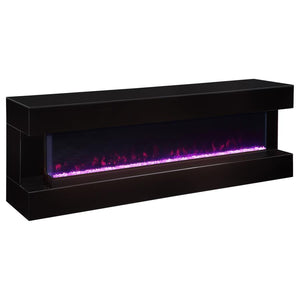 Vallerie - TV Stand With Visual Flame Box - Black