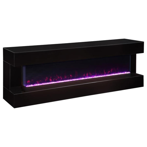 Vallerie - TV Stand With Visual Flame Box - Black