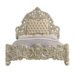  the Sorina bed brings glam and style to any bedroom in your home. Crafted exquisitely with a tall regal headboard that is accented with button tufts along the center of the headboard. The footboard features the same majestic scrollw