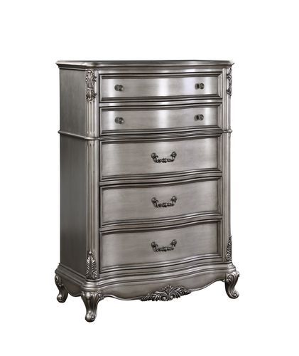 Create the feel of a European chateau in your bedroom with the Ausonia collection. Gathering inspiration from vintage Rococo design, featuring intricate carvings that embody the period. The wingback headboard is a classic design is accented with crystal-l