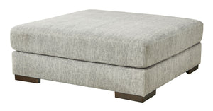 The allure of textured chenille is an open invitation to sit back and enjoy the velvety softness of this ottoman. Its contemporary design is accentuated by a subtle chevron pattern. Whether paired with a sofa, sectional or chair, this piece masters the ar
