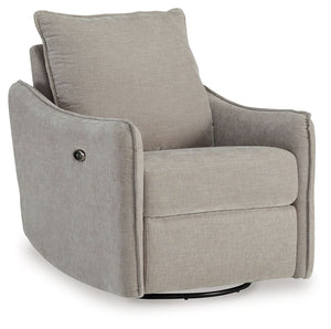 Elegance meets comfort. This swivel power recliner seamlessly blends style and practicality. Its sleek design, adorned with luxurious velvet upholstery, invites you to unwind. Whether catching up on your favorite show or chatting with guests, this chair i