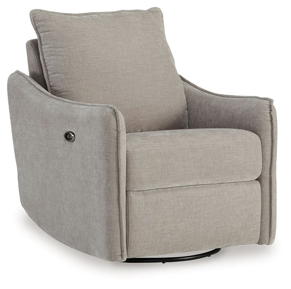 Elegance meets comfort. This swivel power recliner seamlessly blends style and practicality. Its sleek design, adorned with luxurious velvet upholstery, invites you to unwind. Whether catching up on your favorite show or chatting with guests, this chair i