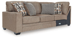 This left-arm facing sofa is made with polyester upholstery. Pairs with other items in the series to make a sectional.<br><br><b>Additional Dimensions</b><br><ul><li>Arm height: 25-"</li><li>Seat depth: 23-"</li><li>Seat height: 21-"</li><li>Top of cushio