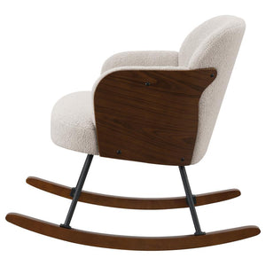 Paige - Boucle Upholstered Mid Back Rocking Chair - Beige