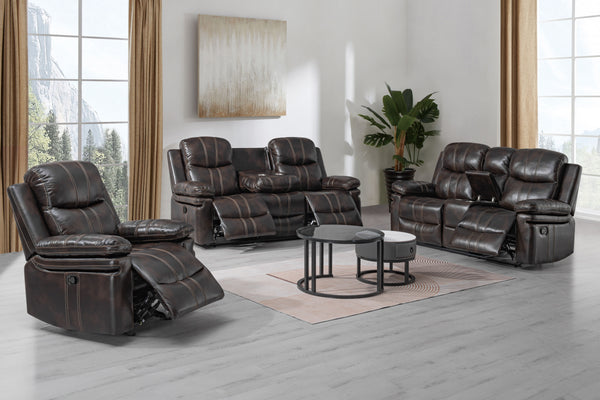 Kellen - Console Loveseat With Power Footrest - Brown