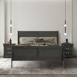 Louis Philippe - Eastern King Bed - Dark Gray