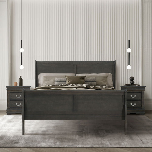Louis Philippe - Eastern King Bed - Dark Gray