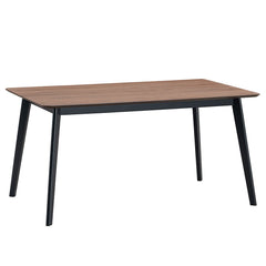 Rebi with its harmonious blend of walnut and black finishes, brings a contemporary touch to any dining space. The walnut table top offers a warm, inviting feel, while the black legs provide a modern contrast. Perfect for family dinners or entertaining gue