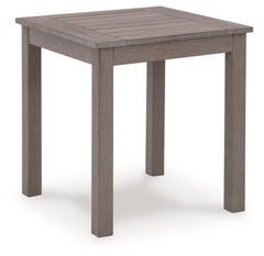 This end table is a stylish outdoor piece with staying power. Built for longevity with Weatherwood, a synthetic material with the appearance of wood, it indulges you in contemporary design without sacrificing durability. Stunning form and canâ€™t-miss fun