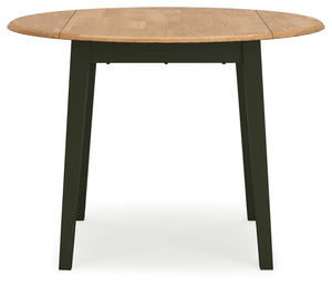 Gesthaven - Natural / Green - Round Dining Room Drop Leaf Table