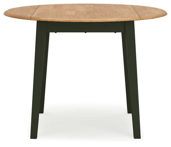 Gesthaven - Natural / Green - Round Dining Room Drop Leaf Table