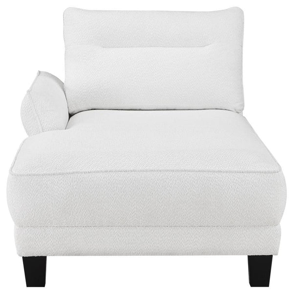 Caspian - Upholstered Curved Arm Chaise Sectional Sofa - White