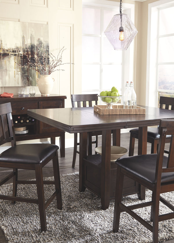 Haddigan - Dark Brown - 7 Pc. - Extension Table