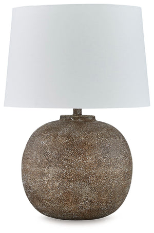 Combining premium quality materials with unique high-style design, this table lamp brings a touch of easy artisan texture to a room. Color variations throughout add an almost antique feel and make each piece unique.<br><br><b>Additional Dimensions</b><br>