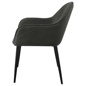 Emma - Fabric Upholstered Dining Arm Chair (Set of 2) - Charcoal