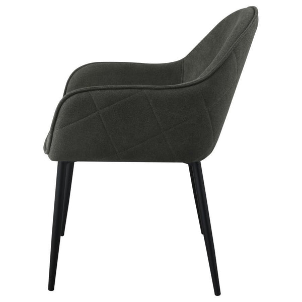 Emma - Fabric Upholstered Dining Arm Chair (Set of 2) - Charcoal