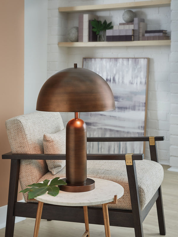  columnar design add a brilliantly modern touch to any room. A dome-shaped shade provides a warm and focused light