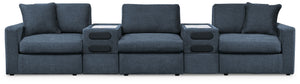 Looking cool and contemporary is great. But when it comes down to it, youâ€™re all about low-maintenance lounging. With the performance fabric on this sectional with audio system, cleaning spills is a breeze. Its customizable modular design caters to your
