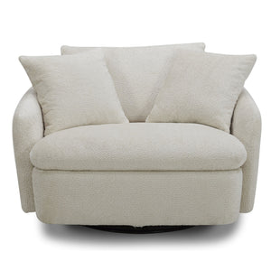 Boomer - Large Swivel Chair With 2 Toss Pillows (Set of 2) - Utopia Sand