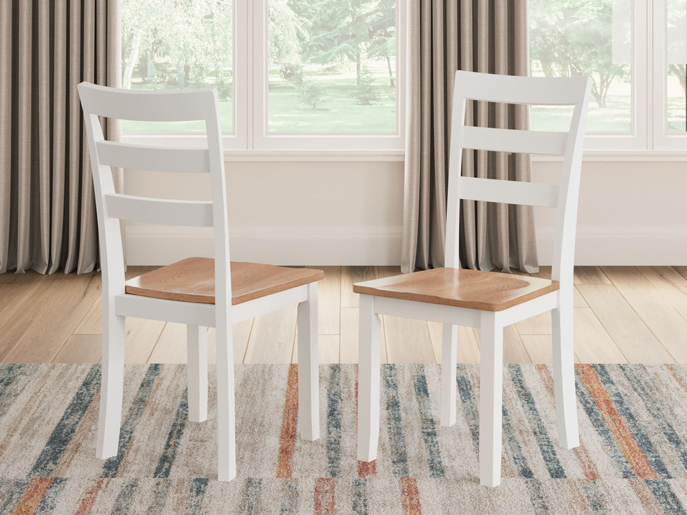 Complement your homeâ€™s simply relaxed sensibility with this dining chair. A crisp white hue offers a chic contrast to the natural wood tone, for a neutral look that vibes with a variety of aesthetics. Its hard, contoured seat design prioritizes both cle