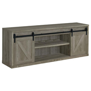 Whether you place it in a rural farmhouse, or downtown penthouse, this TV console is sure to be a hit. Clean lines give a nod to modern style. The distressed look definitively boasts of the rustic nature of this piece. Dream of life on the farm with two (