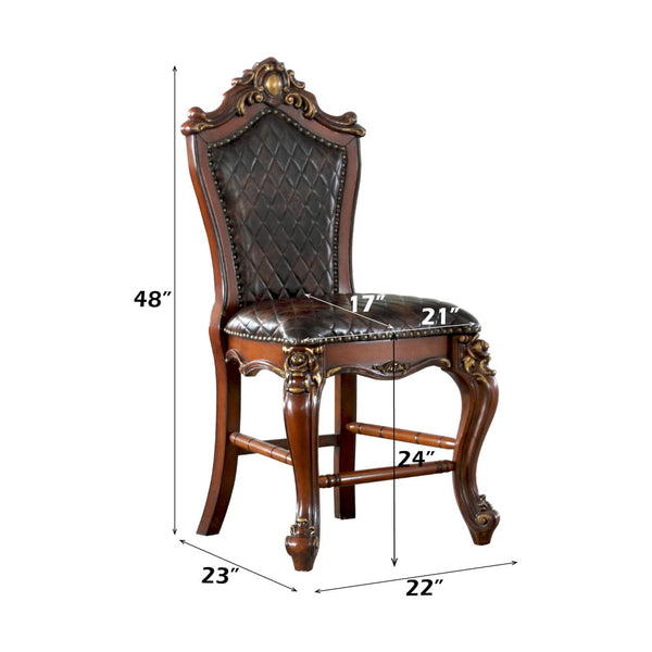 Picardy - Counter Height Chair (Set of 2) - Cherry Oak & PU