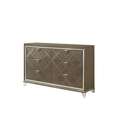 6 Drw Drawer: Embossed Fronts, GLIDE) Side Metal (2/3 Ext.), DOVETAIL) English Front & Back, Lined Paper Veneer (NO FELT), Safety Stop, Manual-Close, Hardware: Single Pull Metal Knob CONSTRUCTION] Wooden Case-Leg: Wood (Rbw), MDF, PB, Mirrored Beveled Tri