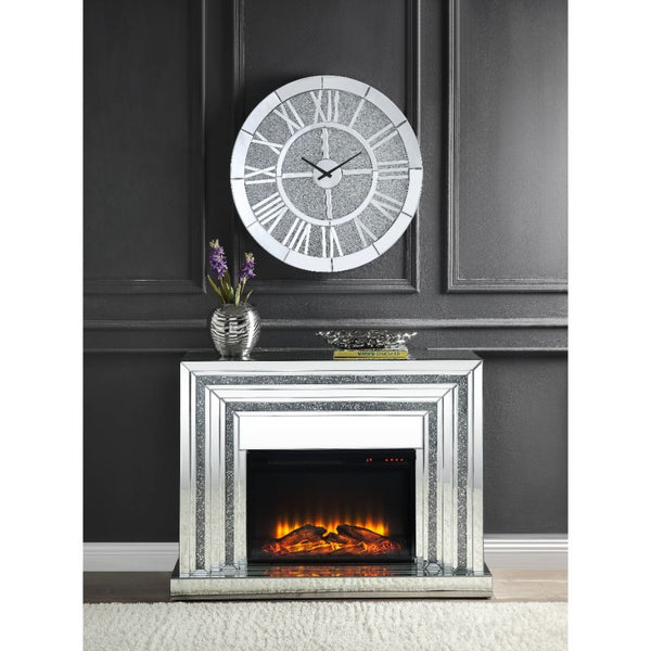  with Faux Diamonds Inlay (B) â€¢ Orientation: Free Standing â€¢ NO Storage â€¢ Fireplace with Touch Control Panel & Remote Controller â€¢ Functions: Adjustable Temperature