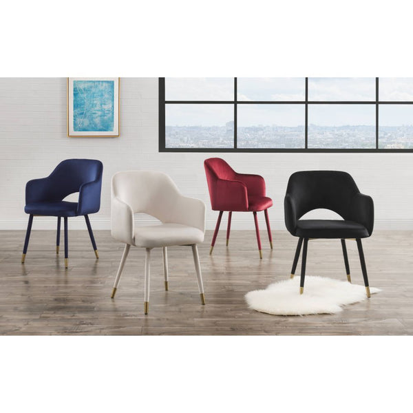 Applewood - Accent Chair - Bordeaux-Red Velvet & Gold