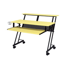 Perfectly fit for every workspace, this Suitor Music Recording Studio Desk offers style without sacrificing function. The shelves are intended to make your working space neat and organized and also keep the monitor at an eye-level for comfortable viewing.