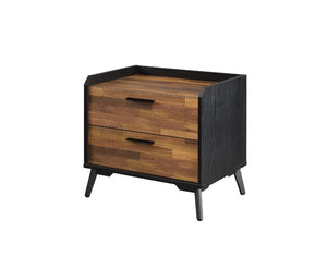 A soft industrial accent that feel warm and simple. The accent table achieves aesthetic balance that blend into any room decor. A rich black finish showcases it-'s clean-lined silhouette for a industrial look, while wooden frame adds soft, natural texture