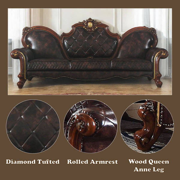 Picardy - Sofa - Vintage Cherry Oak & PU - 50"