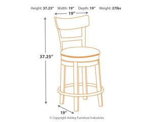 Pinnadel - Light Brown - UPH Swivel Barstool