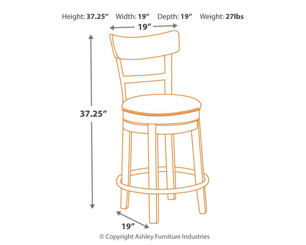 Pinnadel - Light Brown - UPH Swivel Barstool
