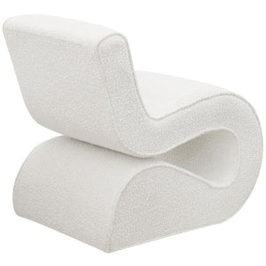 Ronea - Boucle Upholstered Armless Curved Chair - Cream