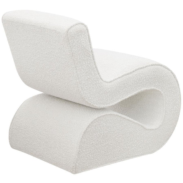 Ronea - Boucle Upholstered Armless Curved Chair - Cream