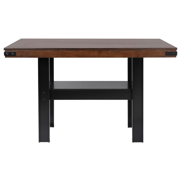  two-tone design with charming details that offer elevated aesthetics in your kitchen or dining room. The table features a rectangular top cra