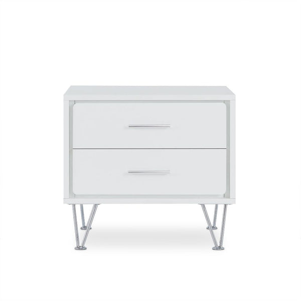  adds a lot of modern style to this 2 drawer night stand. It will be the great additional to your bedroom.<br/><br/><b>