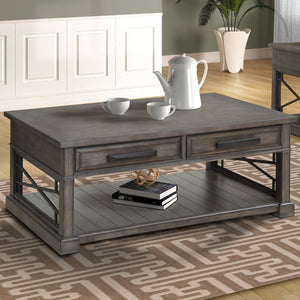 Sundance - Cocktail Table With 2 End Tables And Console Table With 3 Stools - Smokey Gray