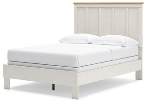 Linnocreek - White / Warm Brown - Full Panel Bed