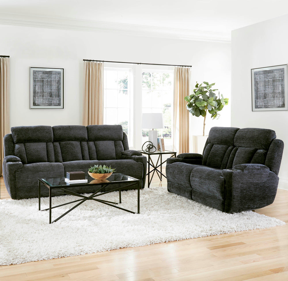 Comfort meets innovation in this inspired Power Sofa, Loveseat & Recliner. The perfect choice for creating a relaxing environment, this stylish model features a smooth motorized reclining motion at just the touch of a button. Integrated beverage holders i