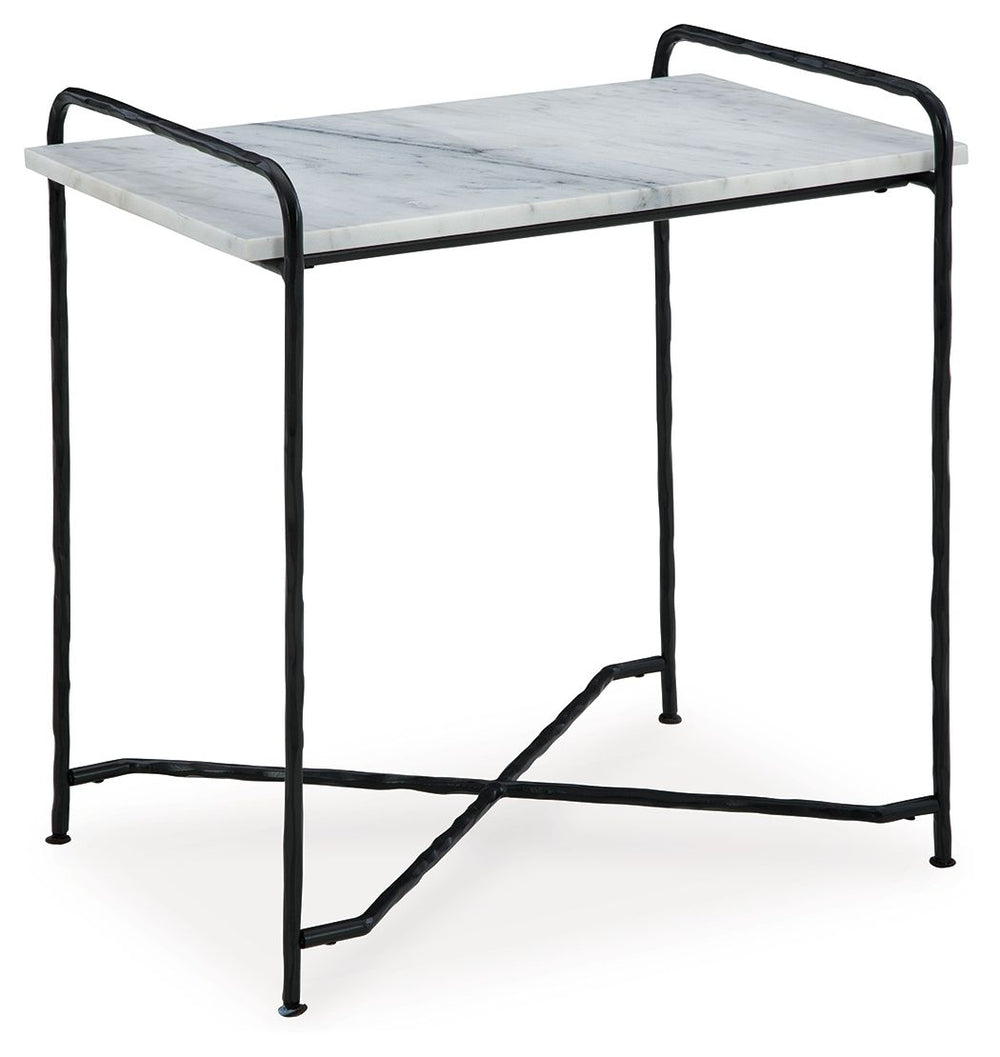 Sofa-side. Chairside. Wherever you decide. Loaded with possibilities, this accent table is just the spot for your cuppa, houseplant or current read. A natural marble top and metal legs give the sleek design that much more interest.<br/><br/><b>Product Fea
