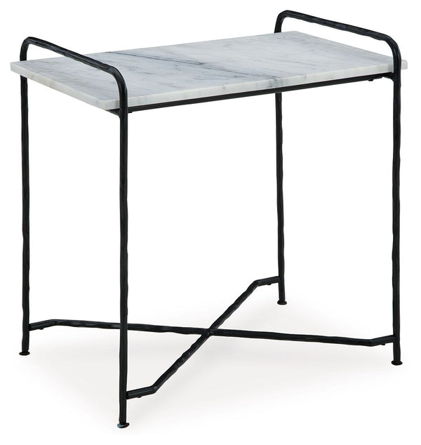 Sofa-side. Chairside. Wherever you decide. Loaded with possibilities, this accent table is just the spot for your cuppa, houseplant or current read. A natural marble top and metal legs give the sleek design that much more interest.<br/><br/><b>Product Fea