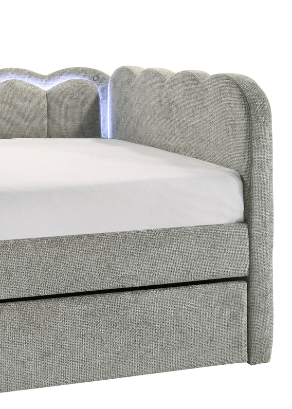  scalloped silhouette with integrated LED lighting