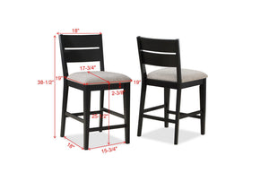 Mathis - 5 Piece Counter Dining Room Set - Black / Gray