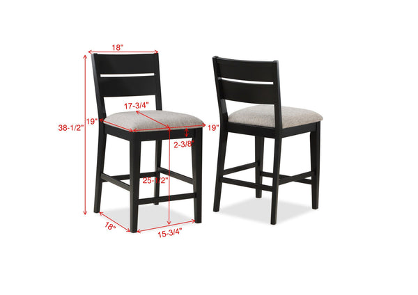 Mathis - 5 Piece Counter Dining Room Set - Black / Gray