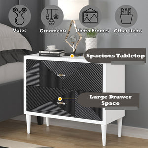 Dubni - Accent Table - White & Black Finish