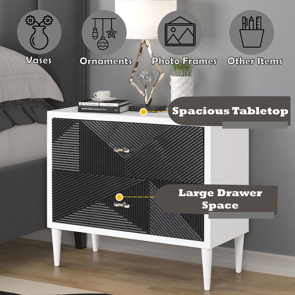 Dubni - Accent Table - White & Black Finish